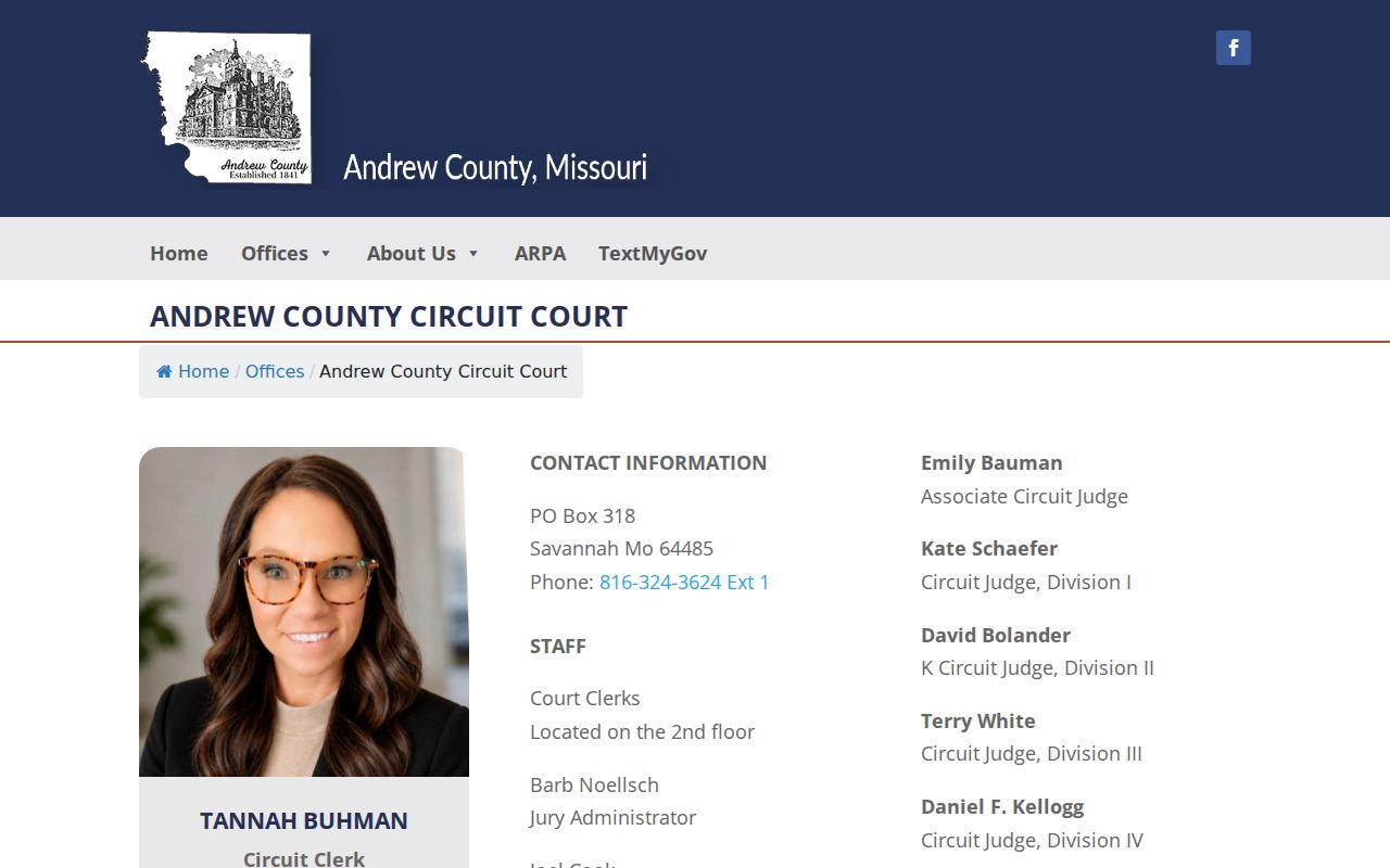 Andrew County Circuit Clerk contact and court information