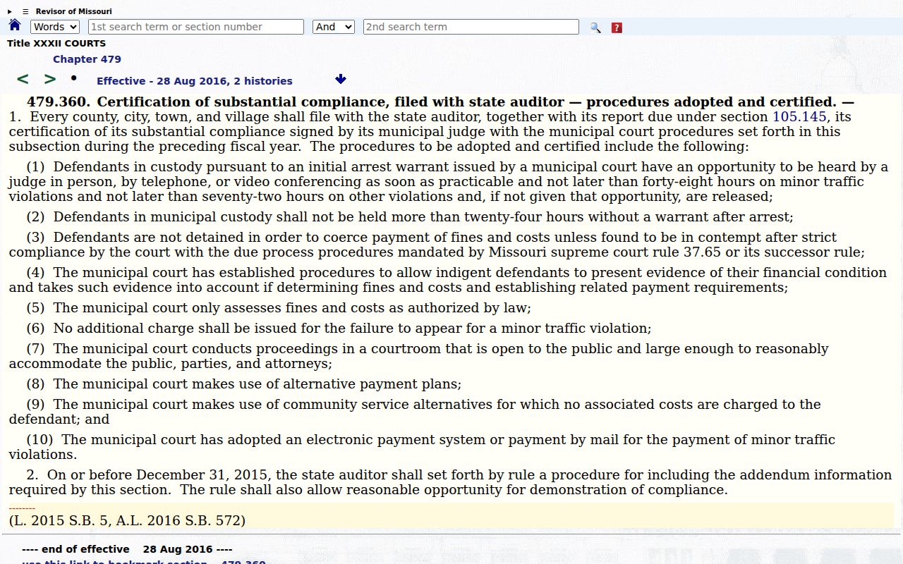 Missouri municipal prompt hearing and payment safeguards